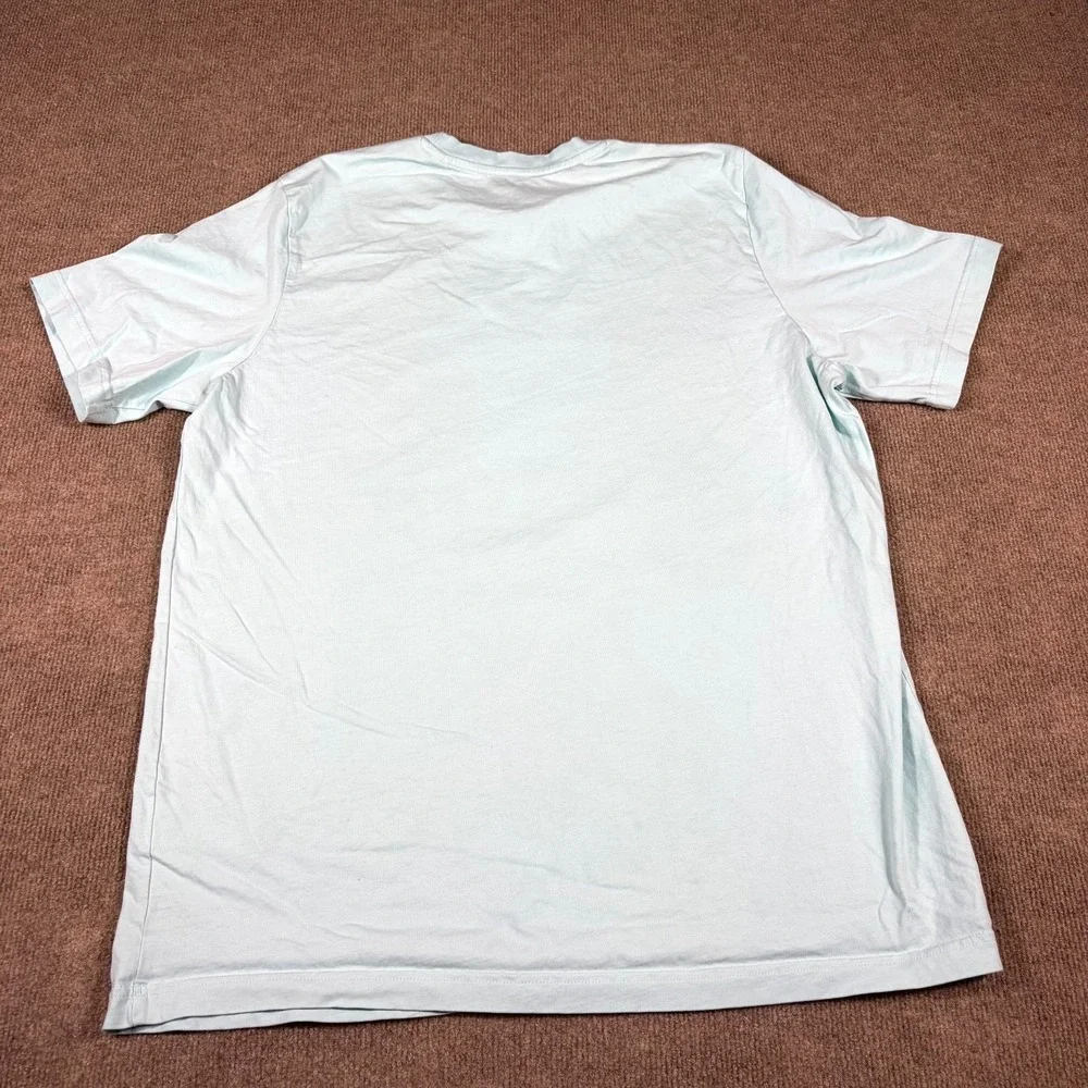 Adidas T-Shirt Mens XL Light Blue Spellout Graphic Classic Casual Wear Crew Neck